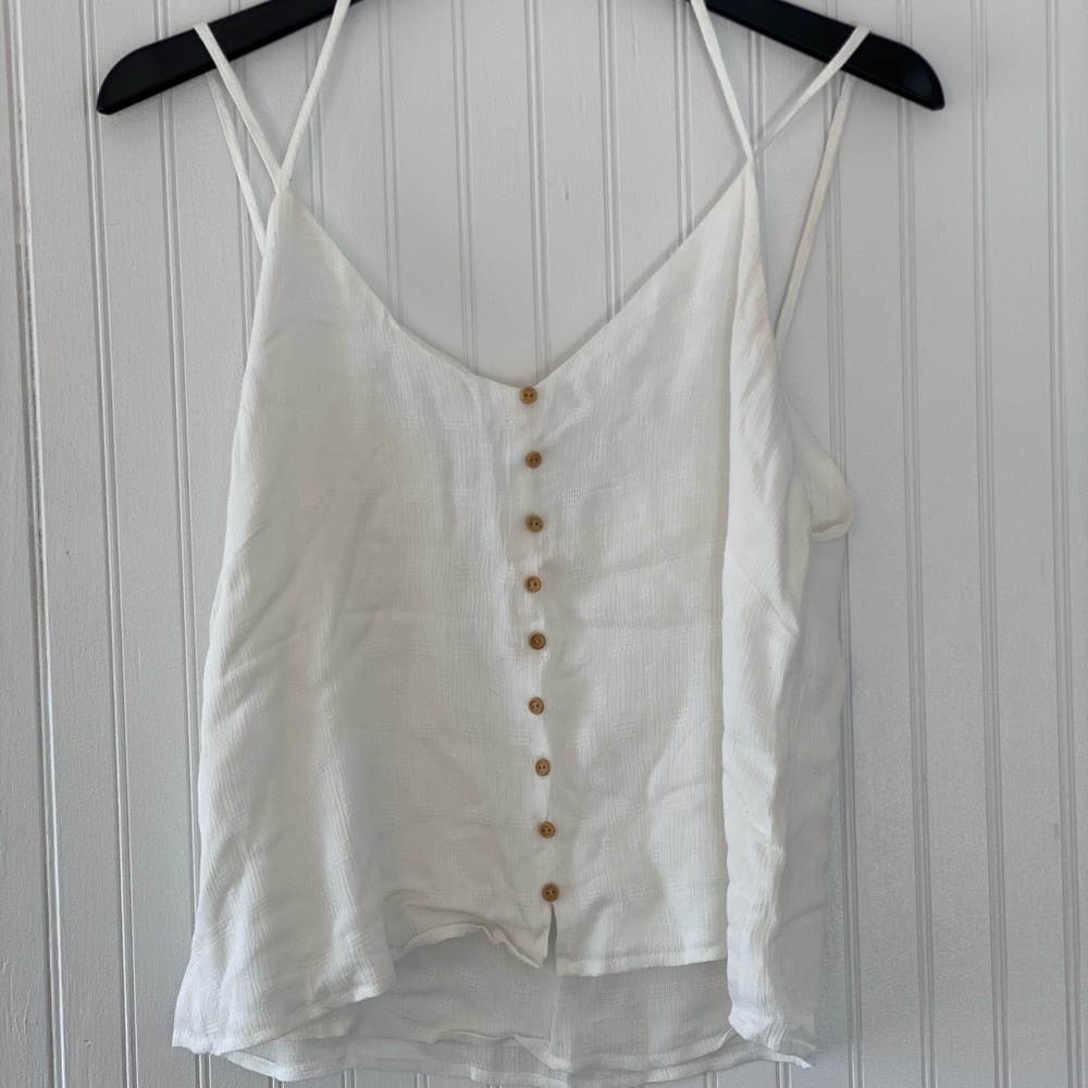 White buttoned strappy top
